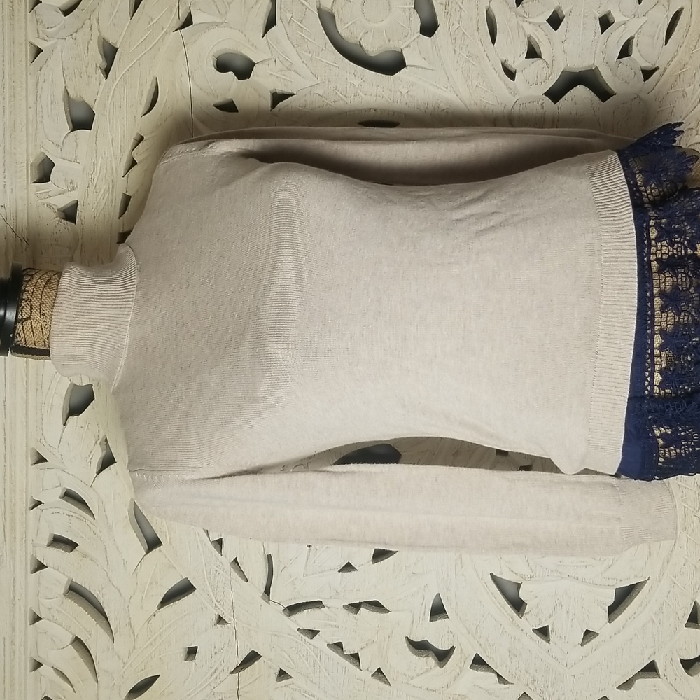 🖤3/$10 Forever 21 Small Taupe Cream Turtle Neck Long sleeve lightweight sweater